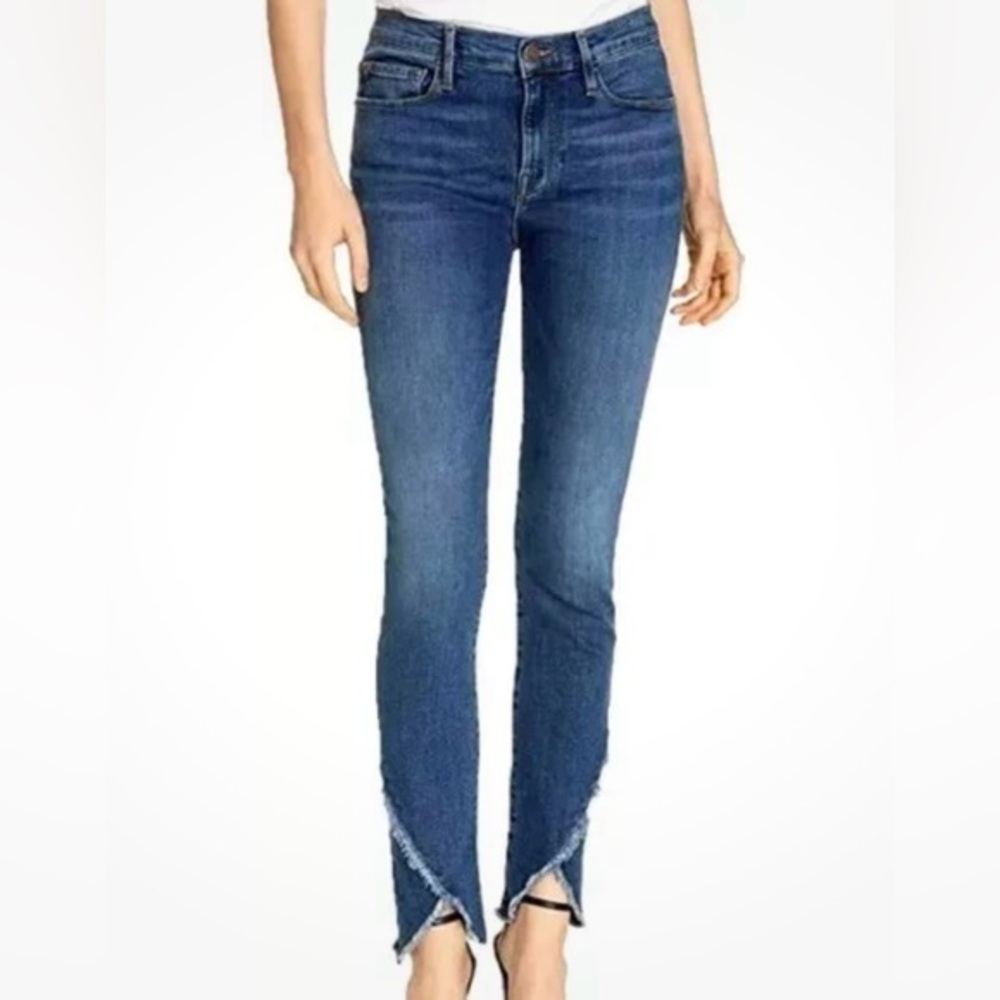 Frame Le Skinny De Jeanne Ankle Raw Hem Design Denim Jeans Size 27